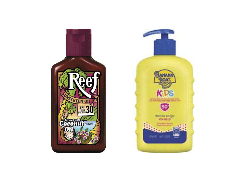 Tanning Oil and Sunscreen